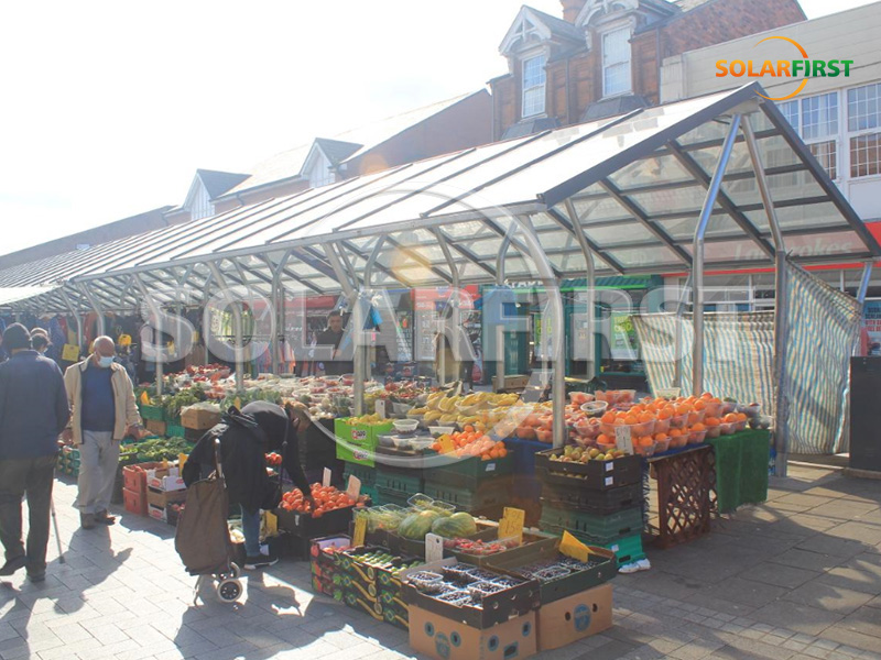 Barraca de mercado solar de 200 kWp em Birmingham