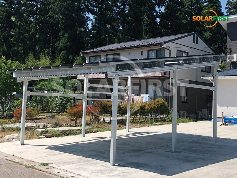 Solução de garagem fotovoltaica de liga de alumínio de 640 kWp no Japão