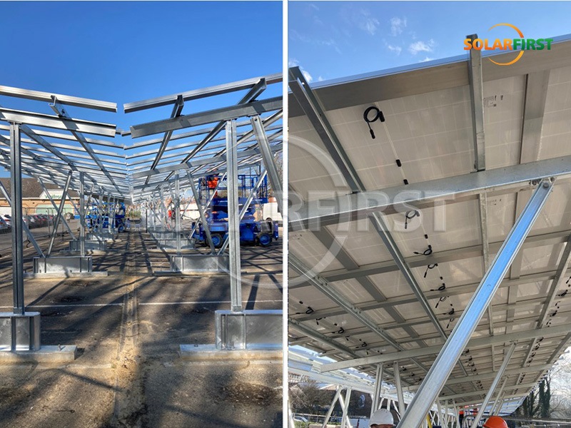 Solução de garagem fotovoltaica de aço de 300 kWp em Sudbury