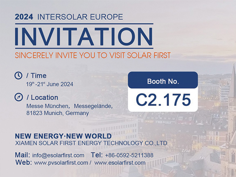 Aviso de Exposição | Participe da Solar First na Intersolar Europe 2024